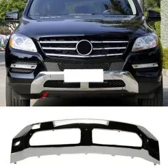 Накладки на передній бампер Normal (Хром) на Mercedes-Benz ML-Class W166 2011-2015 року.