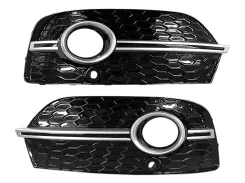 Решетка в бампер Black/Silver (стиль RSQ3 под туманки и парктоніки) для AUDI Q3 8U 2011–2014