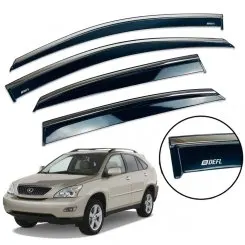 Дефлектори вікон (вітровики) для Lexus RX II XU30 2004-2009 з нерж. хром полоскою накладні