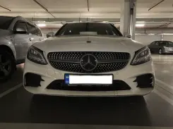 Решітка радіатора Diamond Sport в стилі AMG 43 на автомобілі Mercedes Benz C Class (W205) 2018 - н. в. Silver