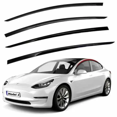 Дефлекторы окон ветровики Tesla Model 3 2016+ Premium