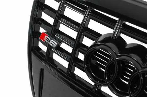 Передняя решётка S-style Audi A6 C6 2004-2011, чёрная, GT Tuning