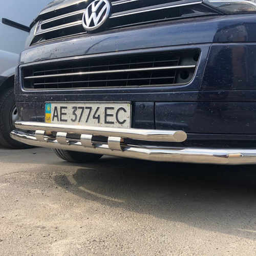 Захист переднього бампера подвійний з грилем для VW Т5