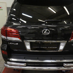 Защита заднего бампера Lexus LX570 (2014+) (двойная) d 60/42