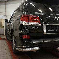 Защита заднего бампера Lexus LX570 2013+ (уголки) d76/42