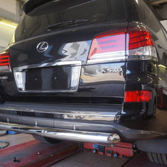 Защита заднего бампера Lexus LX570 Sport 2013+ (одинарная) d 76