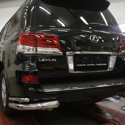Защита заднего бампера Lexus LX570 Sport (уголки) d76/42