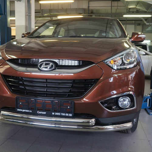 Захист переднього бампера Hyundai IX-35 (2009-2015) (подвійний) d60/60