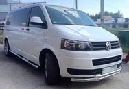 Захист бампера подвійний (чорний метал) для Т5, T6