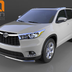Захист переднього бампера Toyota Highlander (Тойота Хайлендер) (2014-) (одинарний) d 60( Тойота Хайлендер )