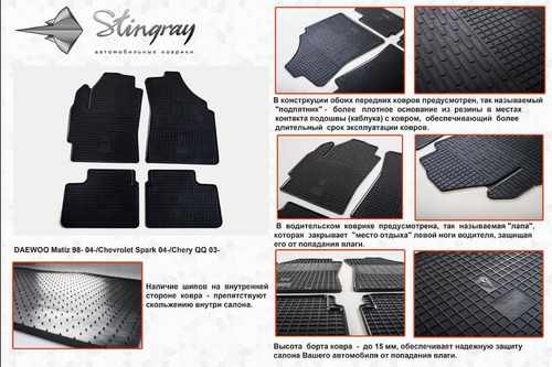 Автомобільні килимки в салон Stringray для Chery QQ 03+ (2 шт)