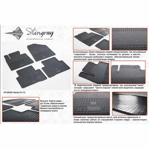 Автомобільні килимки в салон Stringray для Hyundai Santa Fe 13+ (2 шт)