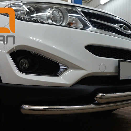 Захист переднього бампера Chery Tiggo 5 2015+ (подвійне) d60/60