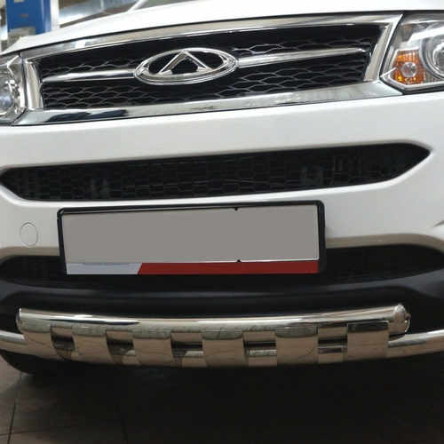 Захист переднього бампера Chery Tiggo 5 2015+ (подвійний Shark) d60/60