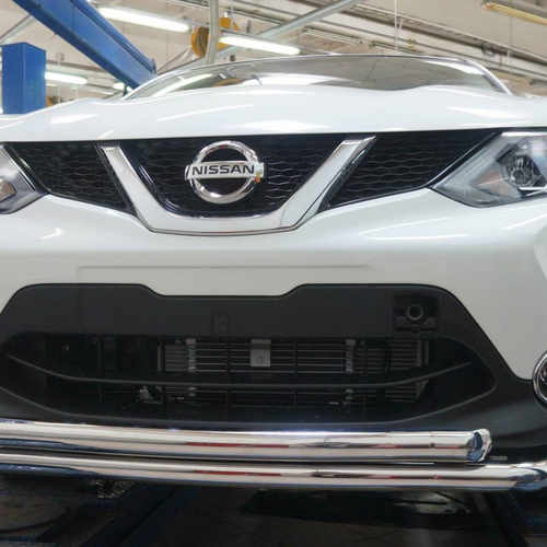Захист переднього бампера Nissan Qashqai 2014+ (подвійне)