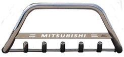 Кенгурятник с надписью и грилем D60 для Mitsubishi L-200 2010+ (WT004)