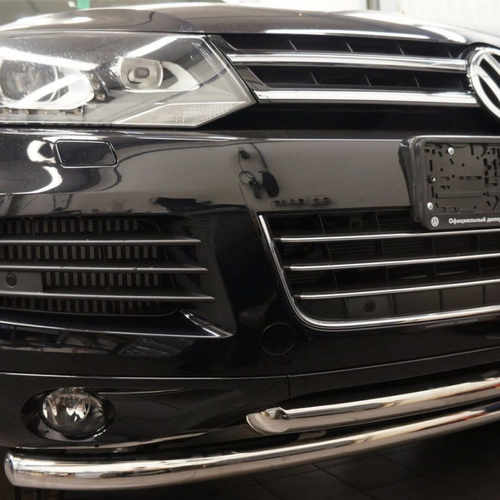 Захист переднього бампера Volkswagen Touareg (2010-) (подвійний) d60/60