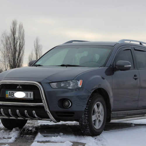 Кенгурятник з грилем для Mitsubishi Outlander XL 2010-2012