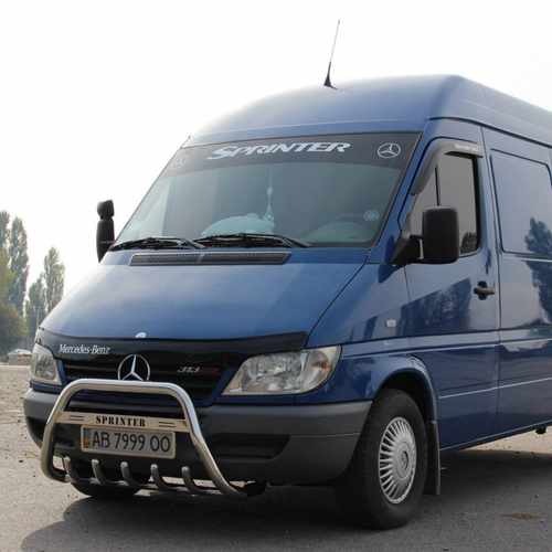 Кенгурятник з написом і грилем D60 для Mercedes Sprinter 1995-2006 (WT004)