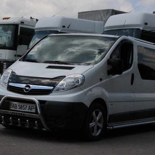 Кенгурятник з написом і грилем D60 для Opel Vivaro 2004-2014 (WT004)