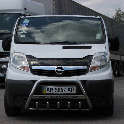 Кенгурятник з написом і грилем D60 для Opel Vivaro 2004-2014 (WT004)