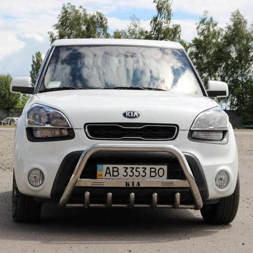 Кенгурятник з написом і грилем D60 для Кіа Сол 2009- (WT004)