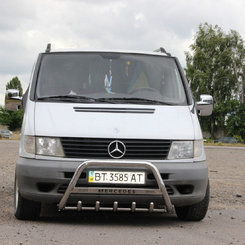Кенгурятник з написом і грилем D60 для Мерседес Віто 1996-2003 (WT004)