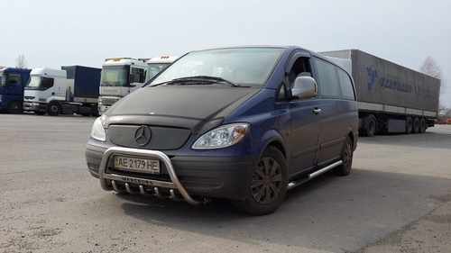 Кенгурятник з написом і грилем D60 для Мерседес Vito/Viano 639 2004-2010 (WT004)