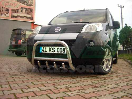 Кенгурятник з перемичкою і грилем D60 Fiat Fiorino 2008+