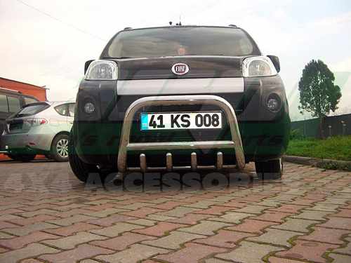 Кенгурятник з перемичкою і грилем D60 Fiat Fiorino 2008+