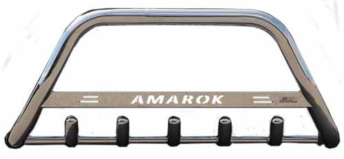 Кенгурятник з написом і грилем D51 для VW Amarok 2010+ (WT004)