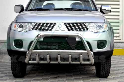 Кенгурятник з перемичкою і грилем D60 для Mitsubishi L-200 2010+