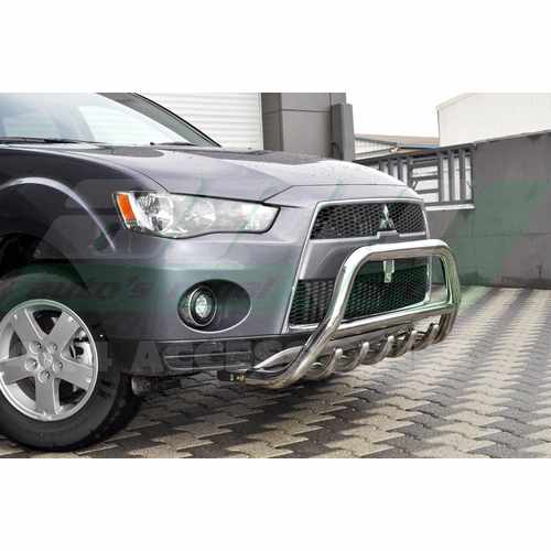 Кенгурятник з перемичкою і грилем D60 для Mitsubishi Outlander 2010-2012
