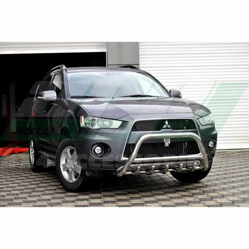 Кенгурятник з перемичкою і грилем D60 для Mitsubishi Outlander 2010-2012