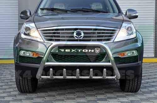 Кенгурятник з перемичкою і грилем D60 для Ssang Yong Rexton 2012+