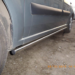 Захист порогів (чорний метал) для Renault Logan, Logan MCV 2008-2013