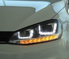 Передние альтернативные тюнинг фары в стиле GTI для Golf 7 2012+