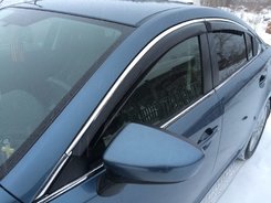 Дефлектори вікон вітровики з хром вставкою (нерж.) для Mazda 6 2013+