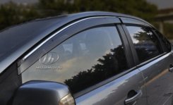 Дефлектори вікон вітровики з хром вставкою (нерж.) для Skoda Octavia 2009-2013