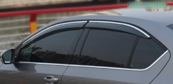 Дефлектори вікон вітровики з хром вставкою (нерж.) для Skoda Octavia 2013+