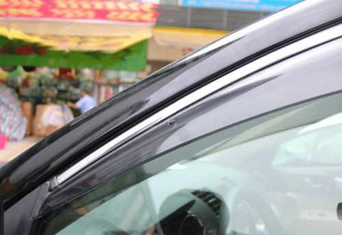Дефлектори вікон вітровики з хром вставкою (нерж.) для Toyota Highlander 2008-2014
