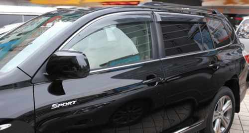 Дефлектори вікон вітровики з хром вставкою (нерж.) для Toyota Highlander 2008-2014