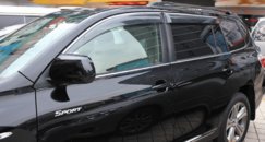 Дефлектори вікон вітровики з хром вставкою (нерж.) для Toyota Highlander 2008-2014