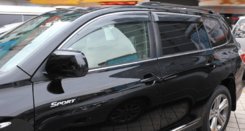 Дефлекторы окон ветровики с хром вставкой (нерж.) для Toyota Highlander 2008-2014