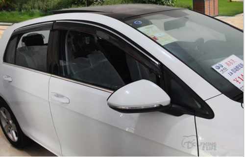 Дефлектори вікон вітровики з хром вставкою (нерж.) для VW Golf 7 2012+