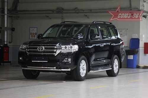 Захист переднього бампера подвійний для Toyota Land Cruiser 200 2015+