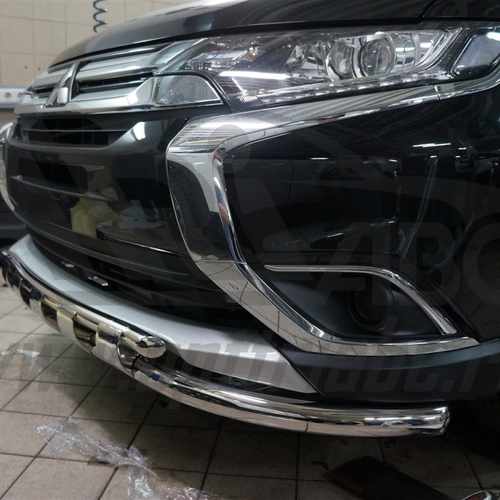 Захист переднього бампера Mitsubishi Outlander 2015+ (Shark) d 60/42