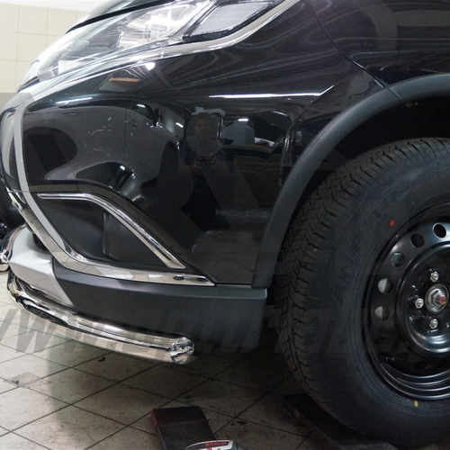Захист переднього бампера Mitsubishi Outlander 2015+ (подвійне) d 60/42