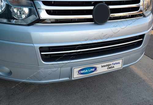 Хром накладка на нижню решітку бампера (нерж.) 1 шт. для VW T5 Caravella, Multivan 2003-2010 Omsa Line (Туреччина)