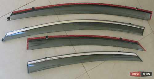 Дефлектори вікон вітровики з хром окантовкою (нерж.) для Hyundai Sonata 2010+